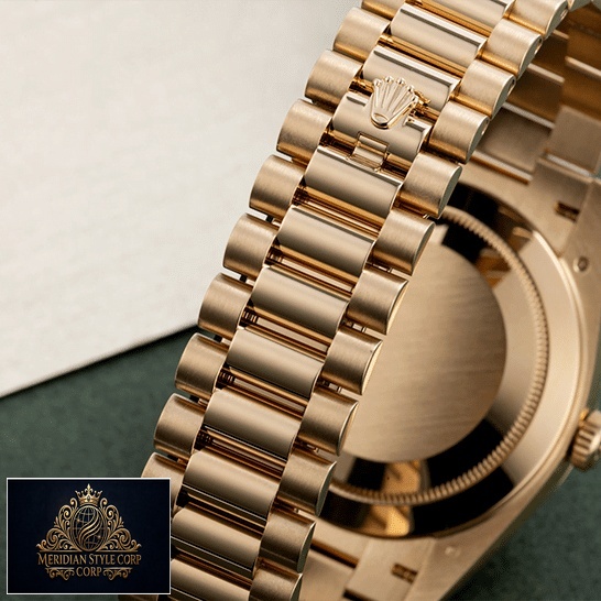 Rolex Day-Date 228238 Yellow Gold Oyster Bracelet on the Rolex Logo