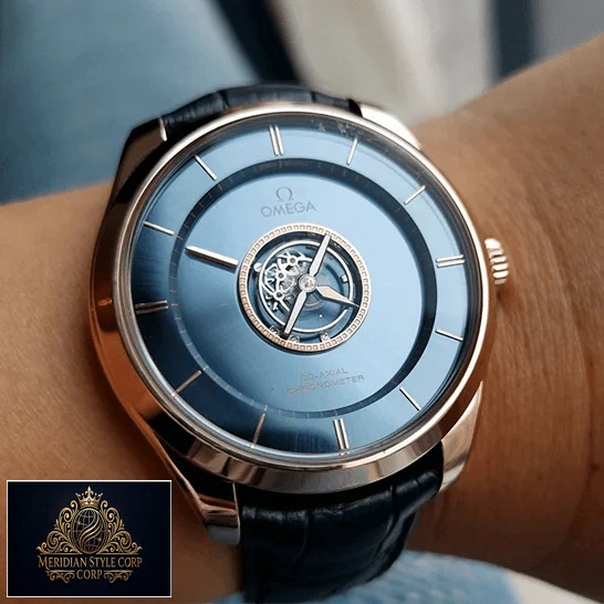 Omega Black Dial Tourbillion Replica on the wristh