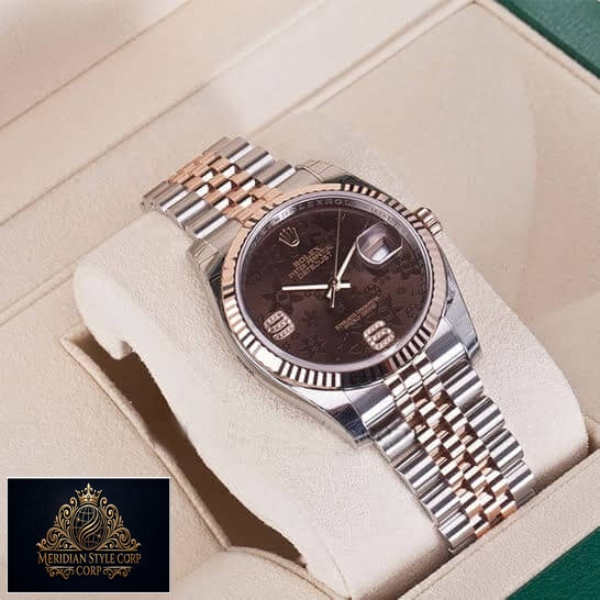 Rolex Datejust 36 Chocolate Floral Dial 116231 Jubilee Replica in the Box