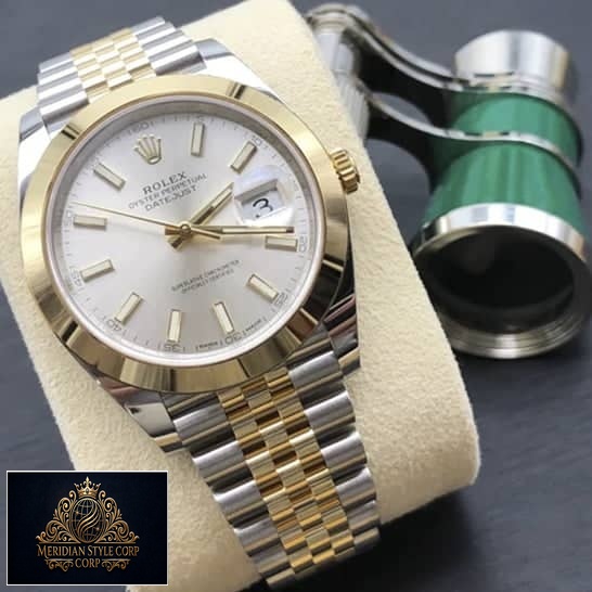 Rolex Datejust 41 126303-0002 Replica watch on cushion on the table