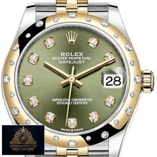Rolex Datejust 278273 Yellow Gold Olive Green Set With Diamonds Dial Replica