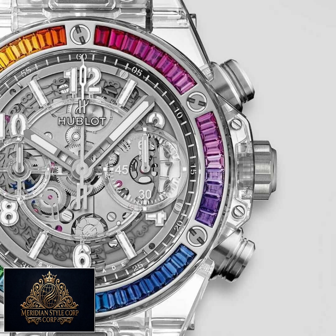 Hublot Big Bang Rainbow Bezel White Dial Replica white background