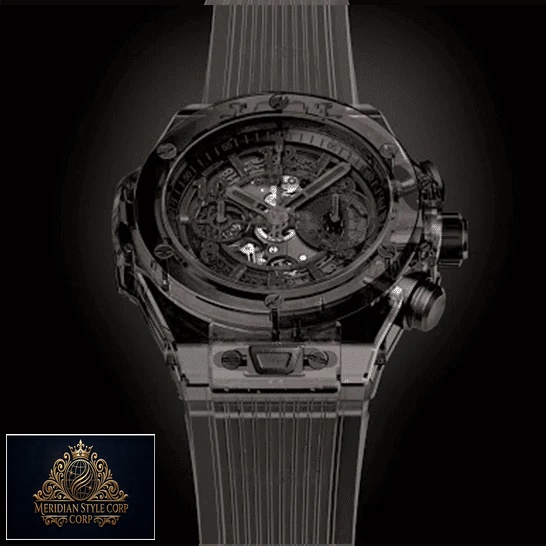 Hublot Big Bang 411.JB_.4901.RT Unico Sapphire All Black Replica black background