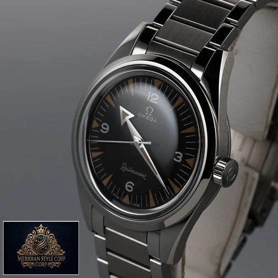 Omega Seamaster 220.10.38.20.01.002 Black Dial Replica side view gray background