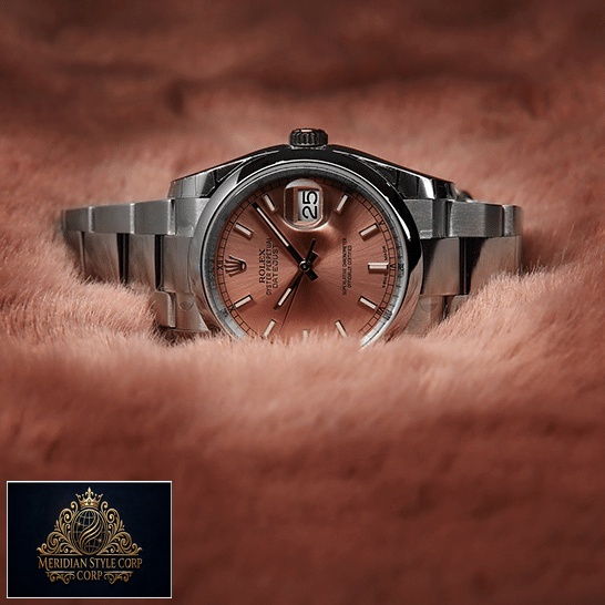 Rolex Datejust 116200 Steel Pink Dial Replica above the pink feathers
