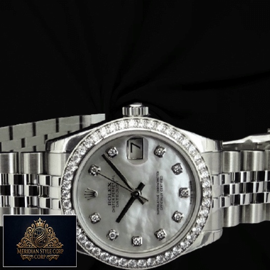 Rolex Datejust 279384RBR White Gold Jubilee Replica & Black Background
