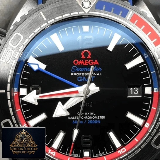 Omega Seamaster 215.92.46.22.01.004 GMT Black Dial Red & Blue Bezel Replica