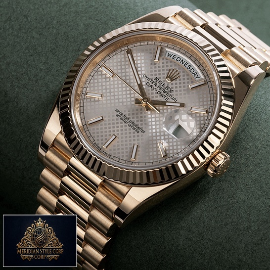 Rolex Day-Date 228238 Oyster Bracelet & Gold Crown Pusher