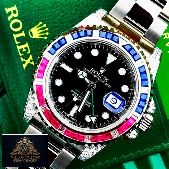Rolex GMT Master II 116710 Blue-Red Gem-Set Bezel Replica