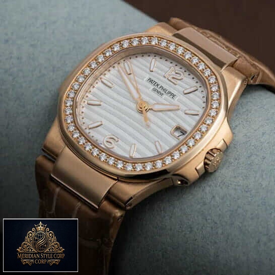 Patek Philippe Geneve White Dial Diamond Bezel Rose Gold Case Replica