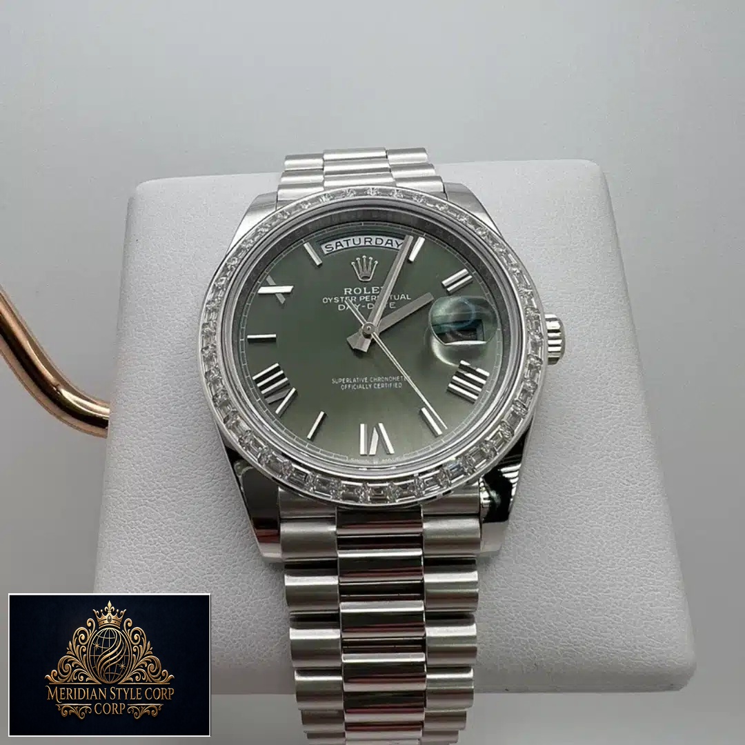 Rolex Day Date Olive Diamond 228349RBR Olive Green Dial Replica