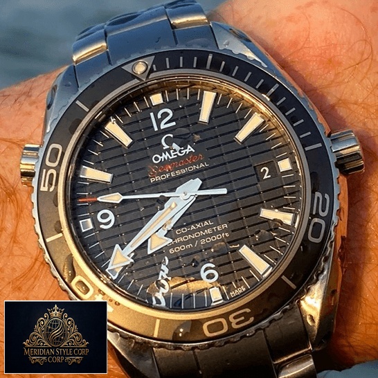 Omega Seamaster Planet Ocean 232.30.42.21.01.004 Black Dial Replica on the wrist