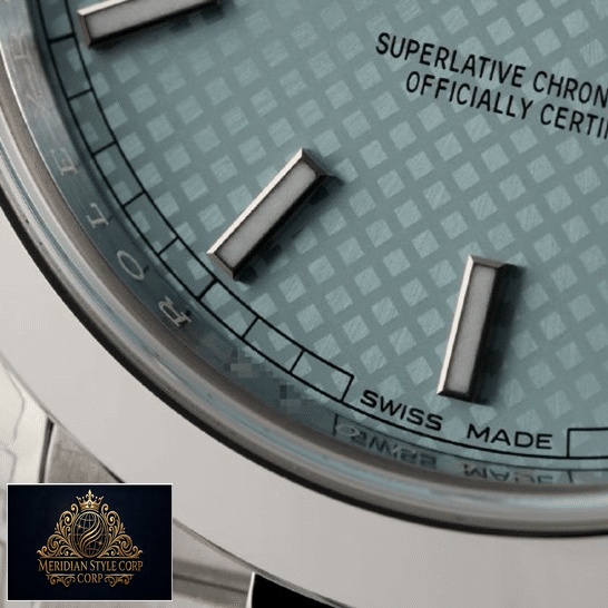 Rolex Day-date 228206 President blue dial replica close view