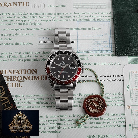 Rolex GMT-Master II Coke 16710 Black & Red Bezel Replica on the warranty certificate