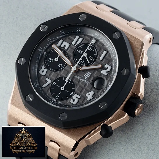 Audemars Piguet Royal Oak Siyah Kadran 25940OK.OO_.D002CA.01 Replika beyaz arka plan