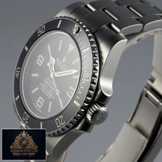 Rolex Blaken Submariner Black Dial 6190 Replica Side view