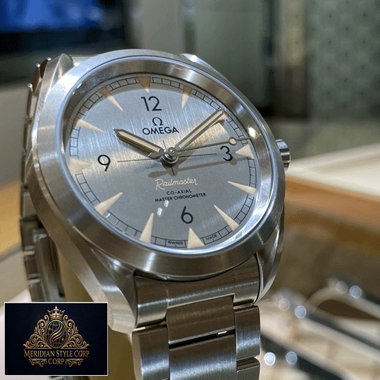 Omega Railmaster 220.10.40.20.06.001 Steel Dial Replica front view