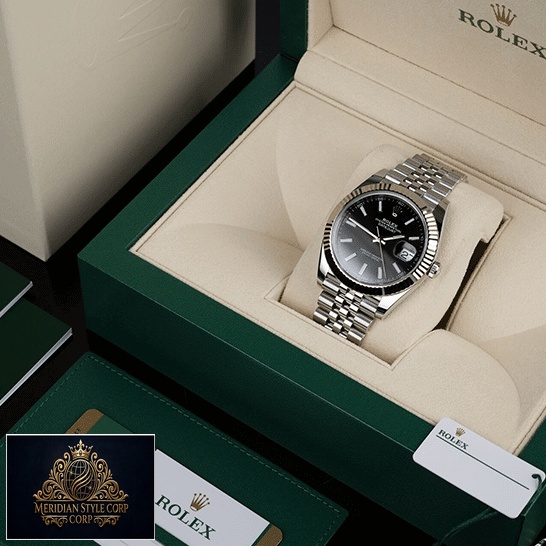 Rolex Datejust 126234 White Gold Black Dial Replica in the rolex box