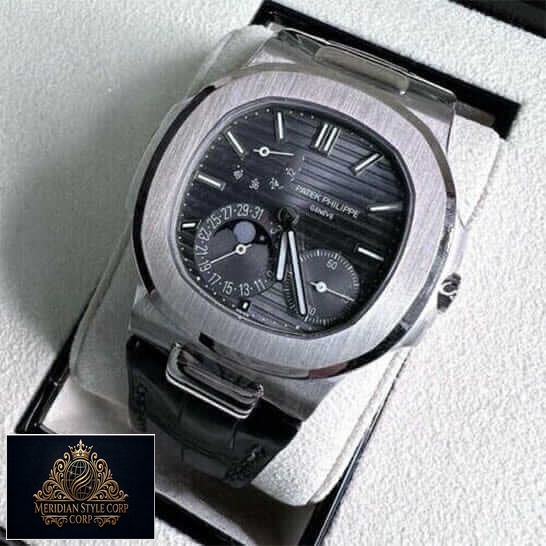 Patek Philippe Nautius Moon Phase Grey Dial Replica in the box