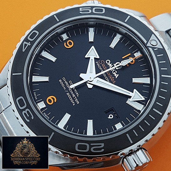 Omega Seamaster Professıonal Black Dial Replica orange background
