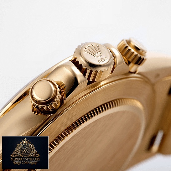 Rolex Daytona 116523 Yellow Gold Case Crown & Button Pusher Replica