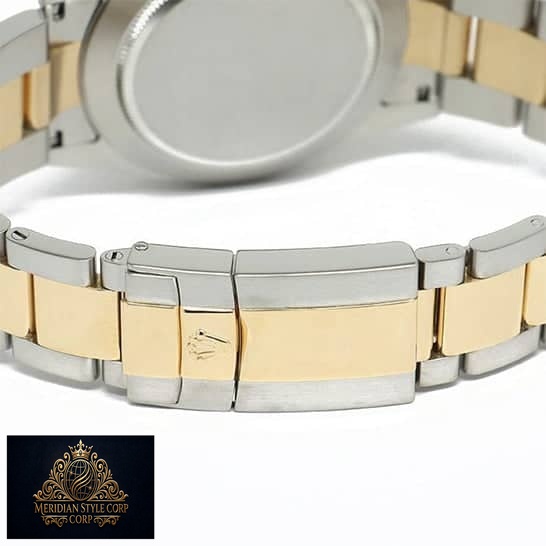 Rolex Daytona Two Tone Bracelet 116523 Replica Fold Clasp on the Rolex logo