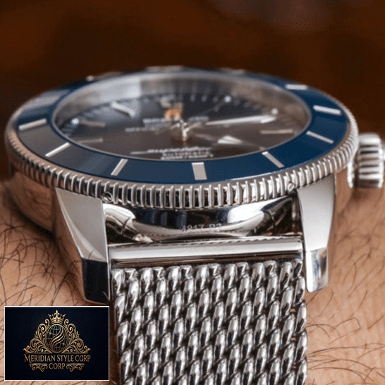Breitling AB2010161C1A1A Blue Bezel Replica on the man wrist