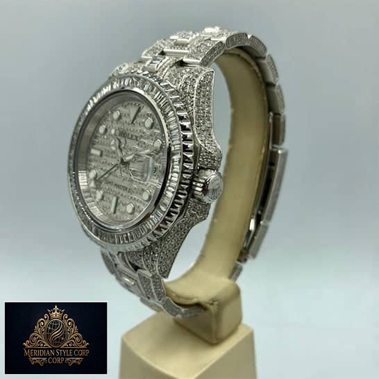 Rolex GMT-Master II Custom Diamond Set 116710LN Replica right side Crown Pusher