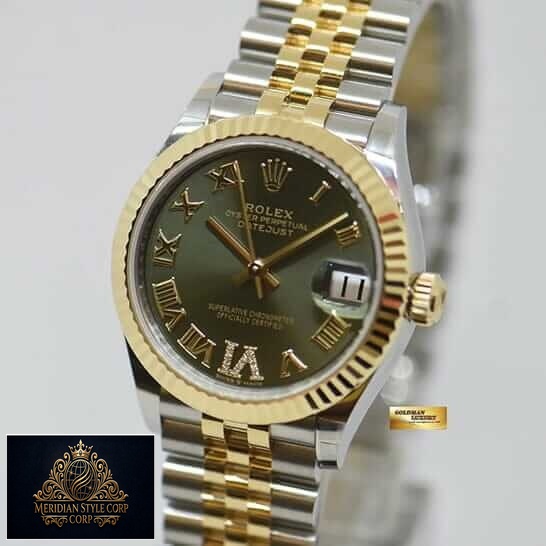 Rolex Green Dial Roman Jubilee Bracelet Replica white background