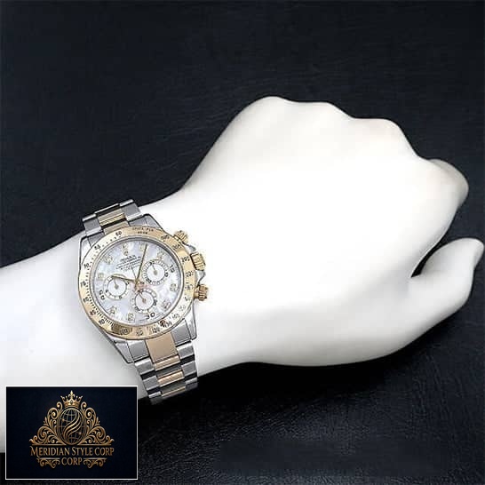 Rolex Daytona Two Tone White Dial 116523 Oyster Replica on the wrist