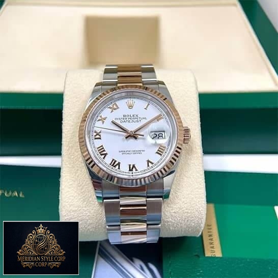 Rolex Datejust 36 White Gold Roman Numerial Dial Oyster Replica