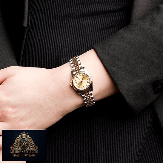 Rolex Datejust Yellow Gold Steel Diamond 179173 Replica on the man in the suit