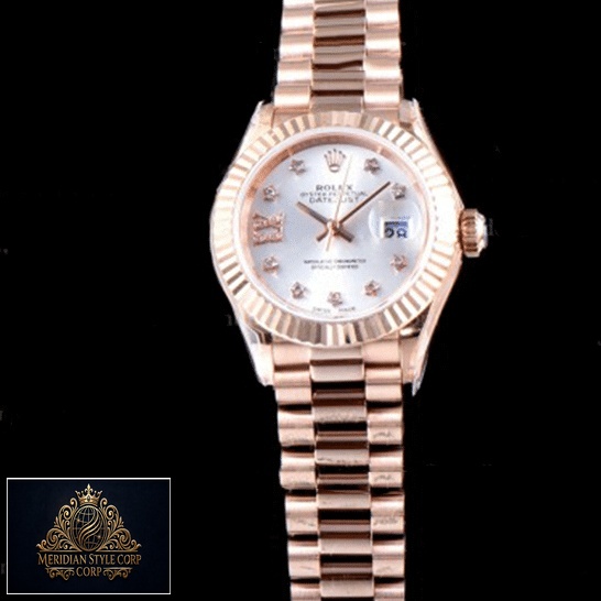 Rolex Lady Datejust Rose Gold 279175 Fluted Bezel Rose Gold Oyster Replica