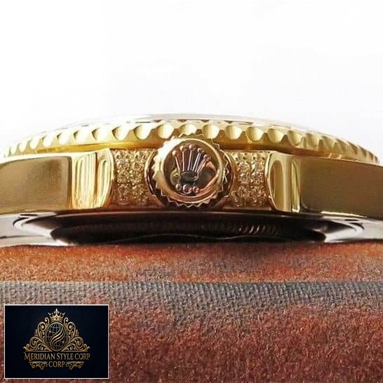 Rolex GMT-Master II 116748SANR Yellow Gold Crown Pusher Replica