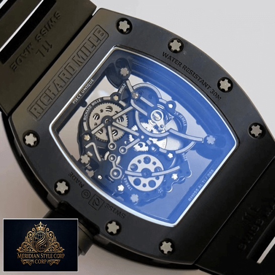 Richard Mille RM055 Skeleton Black Dial Replica upside view