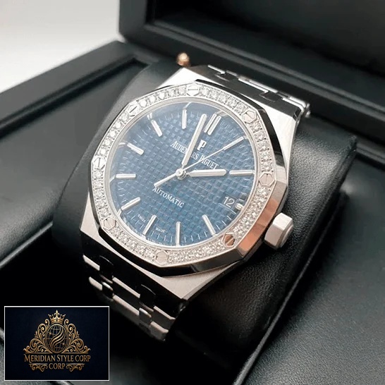 Audemars Piguet Blue Dial Diamond Bezel Replica in the black box
