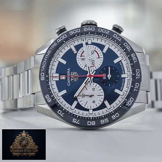 Tag Heuer Carrera Automatic Blude Dial Stainless Steel Bracelet Replica crown / push button
