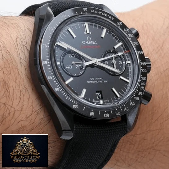 Omega Speedmaster Black Dial Replica on the man wrist