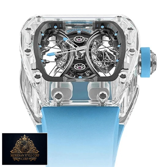 Richard Mille Tourbillion RM0302 Sapphire Replica blue rubber bracelet