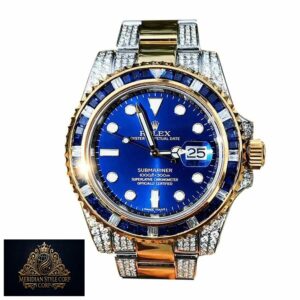 Rolex Submariner Date 18038 “Iced Out Blue Dial” Exact Duplicate Quality