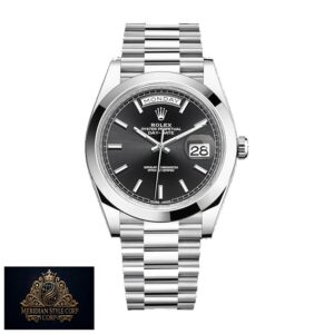 Rolex Day-Date 228206 “Black Diagonal Dial” Premium Copy 1:1
