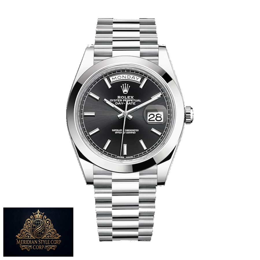 Rolex Day-Date 228206 “Black Diagonal Dial” Premium Copy 1:1