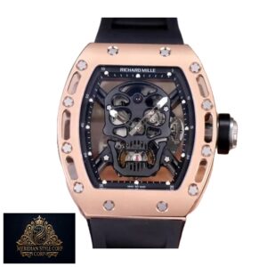 Richard Mille RM 52-01 Tourbillon “Skull” Dial Rose Gold Detailed Replica