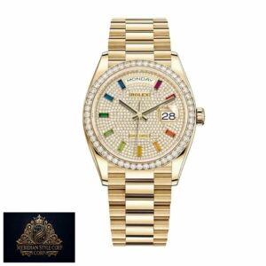 Rolex Day-Date 128348RBR “Pave Diamond Dial” Perfect Duplicate Edition