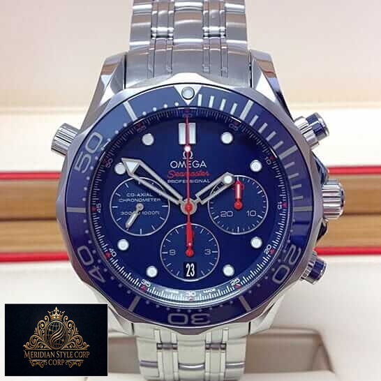 Omega Seamaster 300M Blue Dial Replica front view in the box