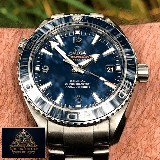 Omega Seamaster Professıonal Co Axial Replica on the man wrist grass background