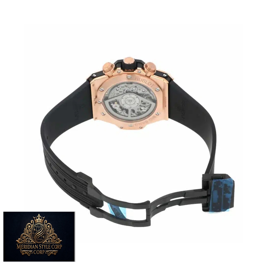The Hublot Big Bang King Gold 441.OX.1180.RX Black Rubber Bracelet Open Clasp
