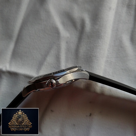 Omega Seamaster Stainless Steel Case Black Rubber Bracelet Replica crown