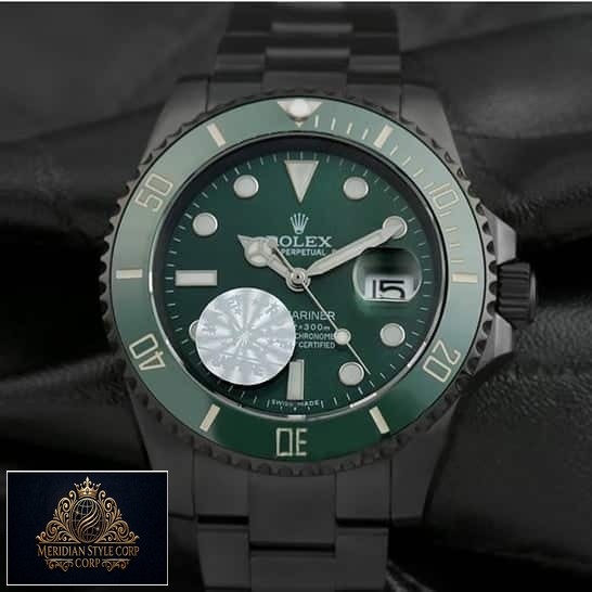 Rolex Blaken Green Dial on a Black Backround