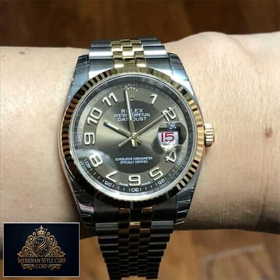 Rolex Datejust 116233 Grey Dial Replica on the wrist